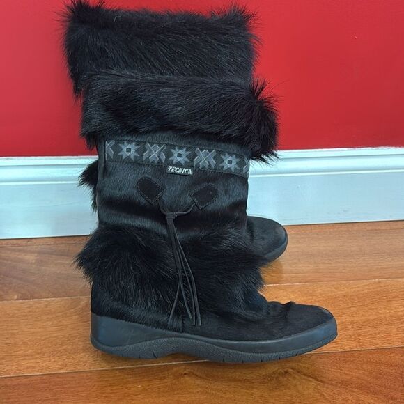 Tecnica Shoes - Tecnica Skandia Women's Black Fur Ski Boots Made in Italy size 10
